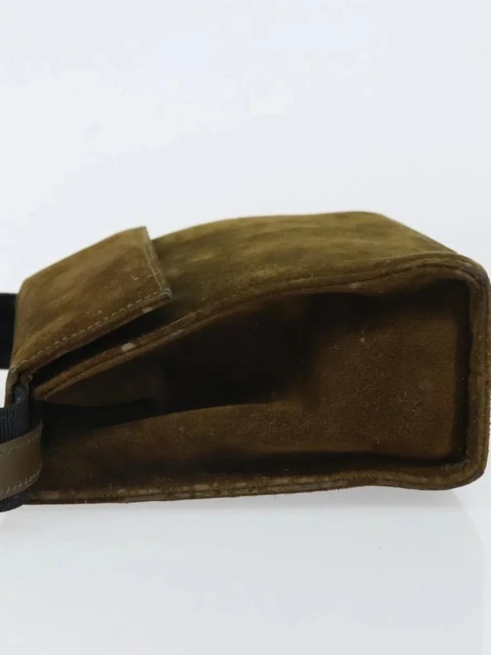 Salvatore Ferragamo Vala Shoulder Bag Suede 2way Green Gold Auth BA9381